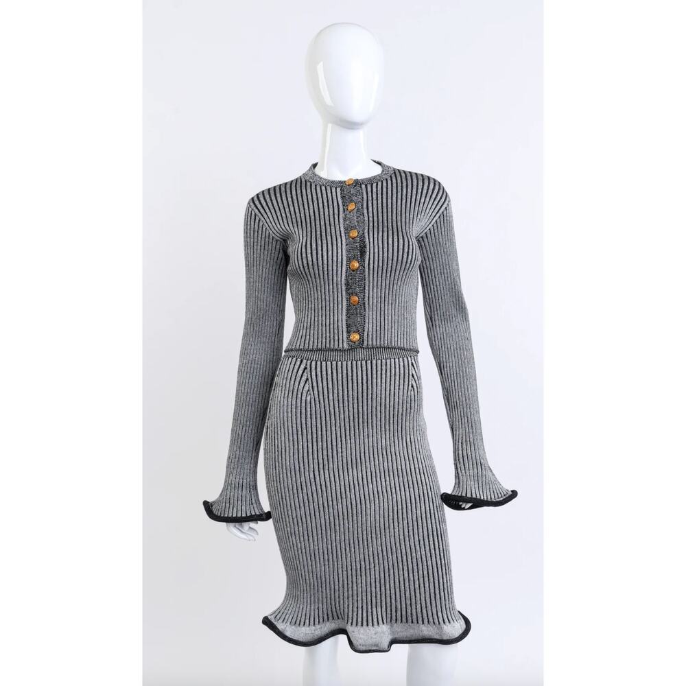 Louis Vuitton RARE f/w Bi-color Ribbed Knit Skirt (RUNWAY) - Picture 7 of 10